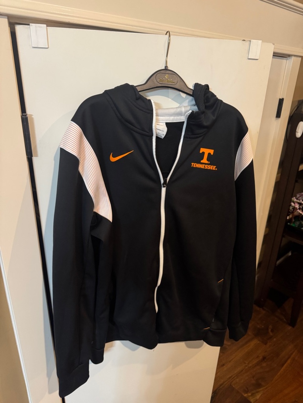 Nike Black and Orange Tennessee Volunteers Zip-Up Hoodie